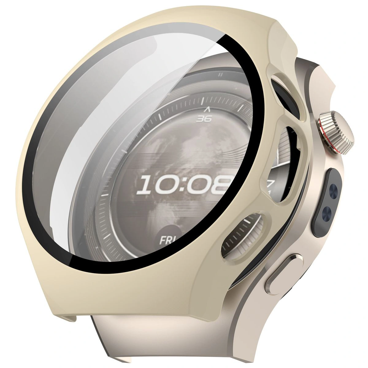 Wizualizacja nakładania etui Bizon Case Watch Adamo do Huawei Watch 5 46 mm